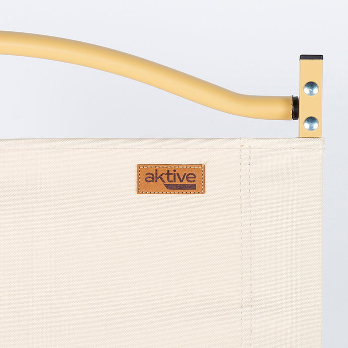 Aktive Silla plegable baja glamping crema aluminio con bolsillo