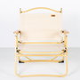 Aktive Silla plegable baja glamping crema aluminio con bolsillo