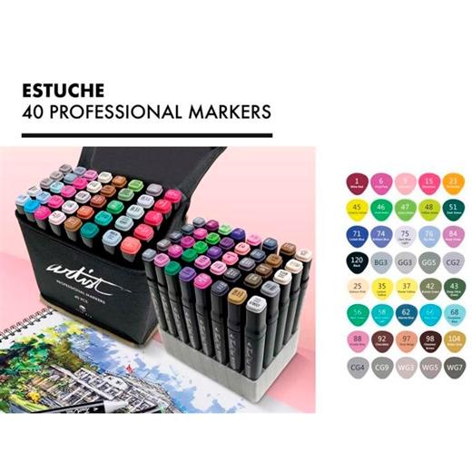 Alex Bog Rotuladores Luxury Canvas Gama Artist Doble Punta Fina-Biselada C-Surtidos Estuche De Lujo 40 Ud Alex Bog Rotuladores Luxury Canvas Gama Artist Doble Punta Fina-Biselada C-Surtidos Estuche De Lujo 40 Ud