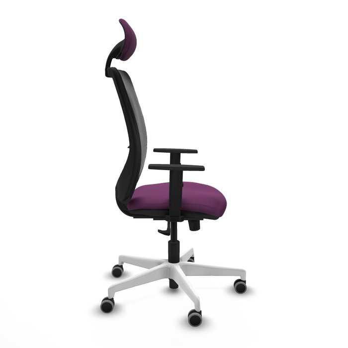 PIQUERAS Y CRESPO Silla de oficina Zulema con mecanismo Sincro, Morado y Negro