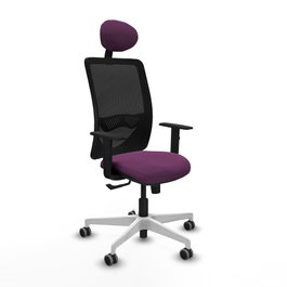 PIQUERAS Y CRESPO Silla de oficina Zulema con mecanismo Sincro, Morado y Negro