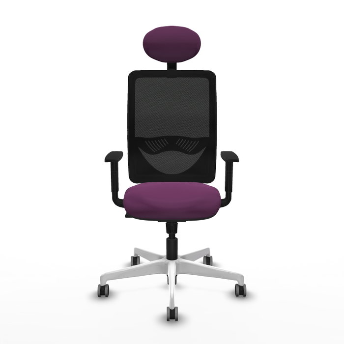 PIQUERAS Y CRESPO Silla de oficina Zulema con mecanismo Sincro, Morado y Negro