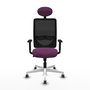 PIQUERAS Y CRESPO Silla de oficina Zulema con mecanismo Sincro, Morado y Negro