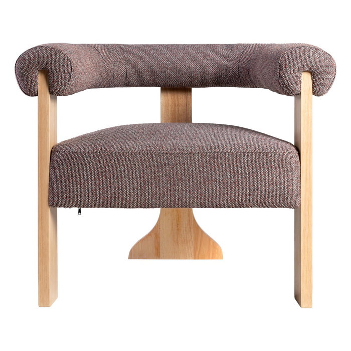 Sillón Jaspeado Gris-Rosa Tejido-Madera 84 X 69 X 72 cm