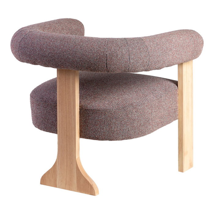 Sillón Jaspeado Gris-Rosa Tejido-Madera 84 X 69 X 72 cm