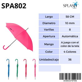 SPLASH BY AVANT Paraguas splash sra largo antiviento liso