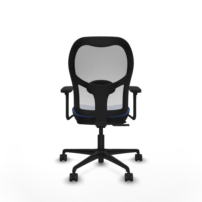 PIQUERAS Y CRESPO Silla de oficina Jorquera con mecanismo Sincro/Traslack Azul marino y Blanco