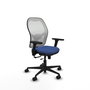 PIQUERAS Y CRESPO Silla de oficina Jorquera con mecanismo Sincro/Traslack Azul marino y Blanco