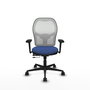 PIQUERAS Y CRESPO Silla de oficina Jorquera con mecanismo Sincro/Traslack Azul marino y Blanco