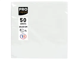 Pronappe Servilleta Celulosa Micro-Grofada 20x20 cm 2 Capas Blanco 50 Unidades