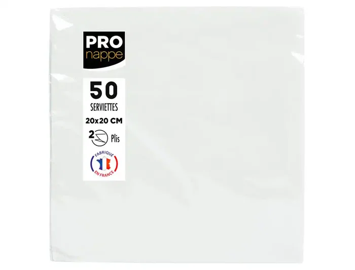 Pronappe Servilleta Celulosa Micro-Grofada 20x20 cm 2 Capas Blanco 50 Unidades
