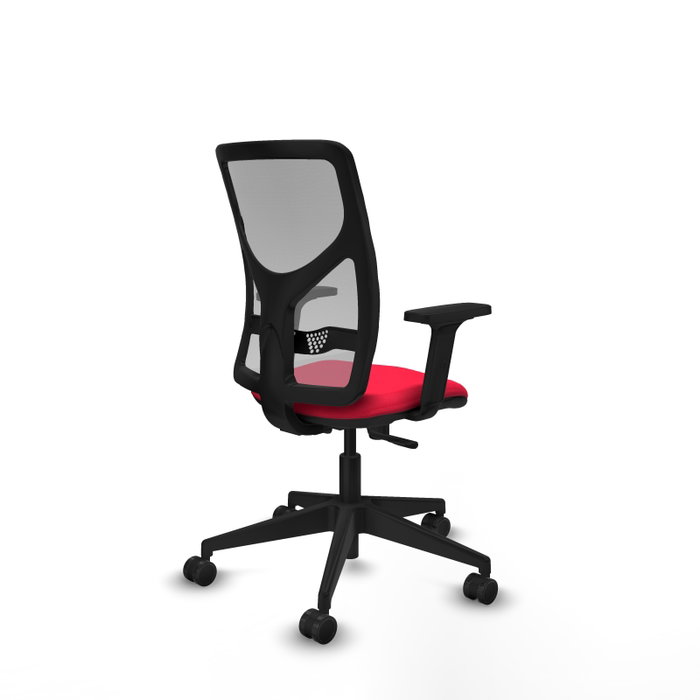 PIQUERAS Y CRESPO Silla de oficina Motilla con mecanismo Sincro, Rojo y Gris