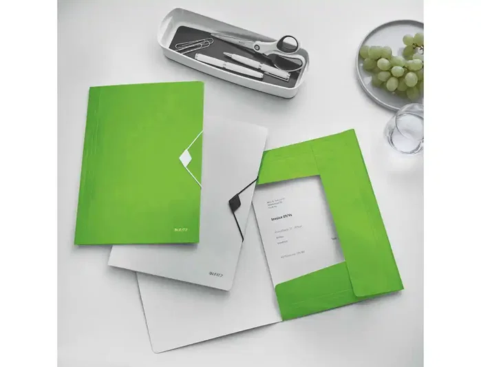 Leitz Carpeta WOW con 3 solapas de polipropileno verde DIN A4