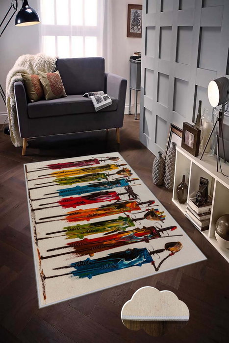 Conceptum Hmnt47 Alfombra de Pasillo 100x200 cm Poliéster Impresión Digital 3D Antibacteriana Antideslizante