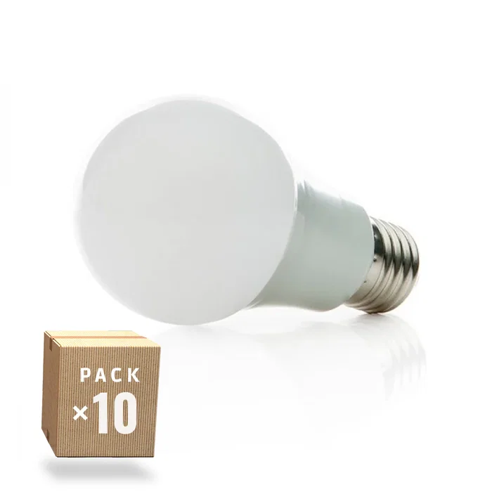 Pack 10 Lámparas LED Esférica Aluminio/PC E27 7W 630Lm 40.000H Iluminación Interior