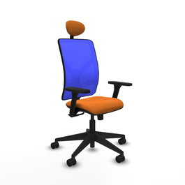 PIQUERAS Y CRESPO Silla de oficina Motilla Naranja y Azul