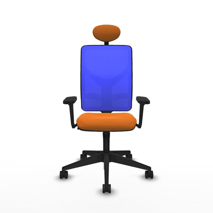 PIQUERAS Y CRESPO Silla de oficina Motilla Naranja y Azul