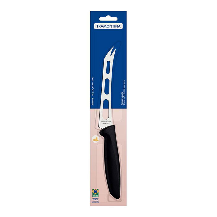 Tramontina Cuchillo para Queso Plenus Negro 15,24 cm Acero Inoxidable Mango Polipropileno