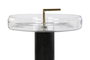 DKD Home Decor Mesita Auxiliar Moderno Transparente Negro Cristal y Hierro 41 x 57 x 41 cm