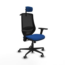PIQUERAS Y CRESPO Silla de oficina Mardos con mecanismo Sincro, Azul y Negro
