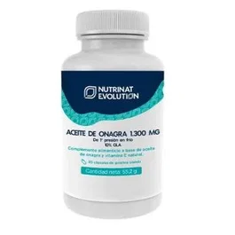 Nutrinat Evolution Aceite de Onagra 1300mg, 30 Cápsulas - Vitamina E, Primera Presión en Frío, Complemento Alimenticio