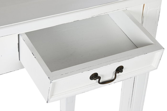 DKD Home Decor Formentera23 Escritorio Mediterraneo Blanco Roto 150 x 57 x 100 cm