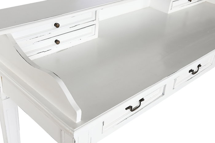 DKD Home Decor Formentera23 Escritorio Mediterraneo Blanco Roto 150 x 57 x 100 cm