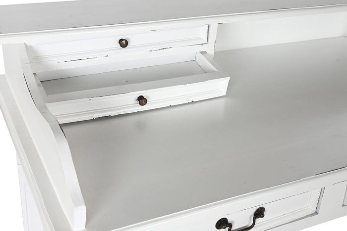 DKD Home Decor Formentera23 Escritorio Mediterraneo Blanco Roto 150 x 57 x 100 cm