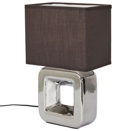 Home Deco Factory Lámpara de Mesa Acabado Cromado Cerámica