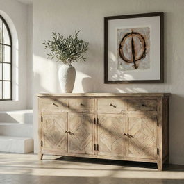 Ixia Aparador de Madera de Pino para Salón 180 x 42 x 88 cm