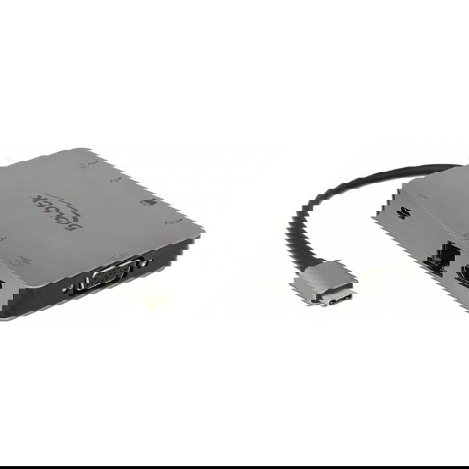 DeLOCK 87735 Docking Station USB-C con HDMI 4K, VGA, 2x USB 3.1, Lector SD, LAN, Carga PD 3.0 - Plug and Play para Windows, Mac, Linux
