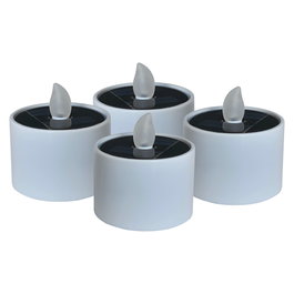 RealPower Teelicht Solar LED, Luz Amarilla a Pilas, 4 Piezas, STL-4, Para Interior y Exterior, Baño, Dormitorio, Salón