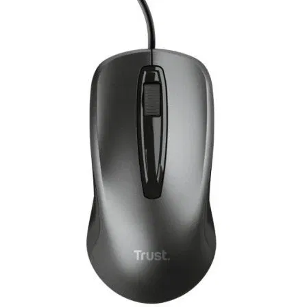 Trust Ratón 24657 Óptico con Cable hasta 1200 DPI para PC y Portátil, Compatible con Windows, Mac OS, Chrome OS, Negro