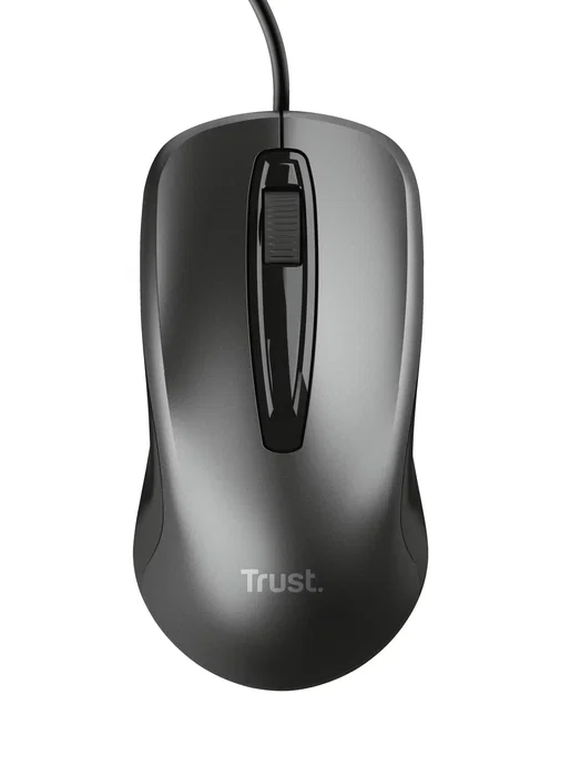 Trust 24657 Ratón Óptico Ambidiestro para Oficina, 1200 DPI, USB Tipo A, 3 Botones, Negro