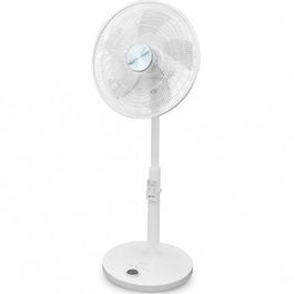 Grunkel Ventilador de Pie Ultrasilencioso 12 Velocidades 2-28W con Temporizador, Mando y Oscilación, Blanco