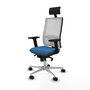 PIQUERAS Y CRESPO Silla de oficina Horna con mecanismo Sincro, Azul claro y Blanco