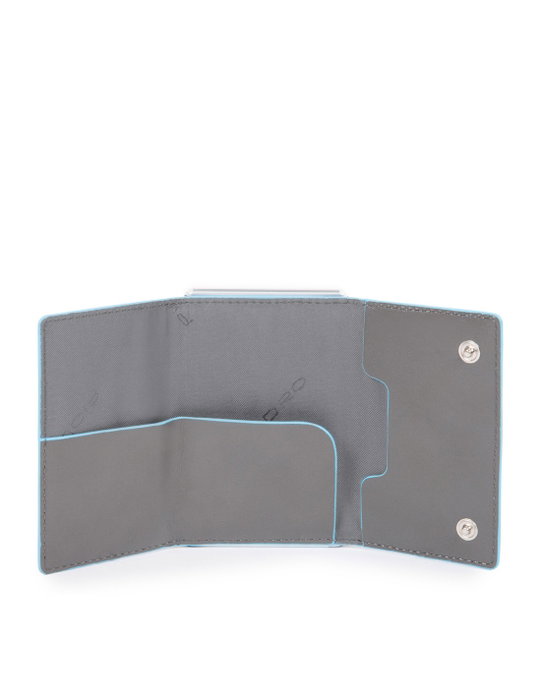 Piquadro Blue Square Tarjetero de cuero Gris