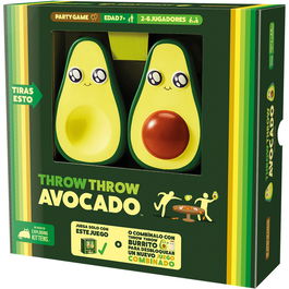 Exploding Kittens Throw Throw Avocado - Juego de Mesa de Cartas y Acción Física, PEGI 7, en Español, Para 2-6 Jugadores, a Partir de 7 Años, Combina Estrategia y Lanzamiento
