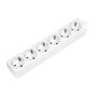 LogiLink Regleta de Enchufes 6 Tomas con Conector de Tierra, Blanco, Interruptor, 1.5m Cable, 250V, 3500W, 16A, IP20, LPS238