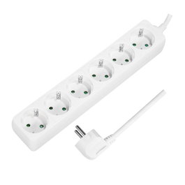 LogiLink LPS238 Regleta de 6 tomas, 1,5 m, Blanco