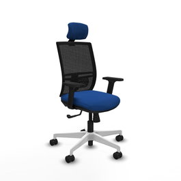 PIQUERAS Y CRESPO Silla de oficina Yunquera con mecanismo Sincro, Azul y Negro