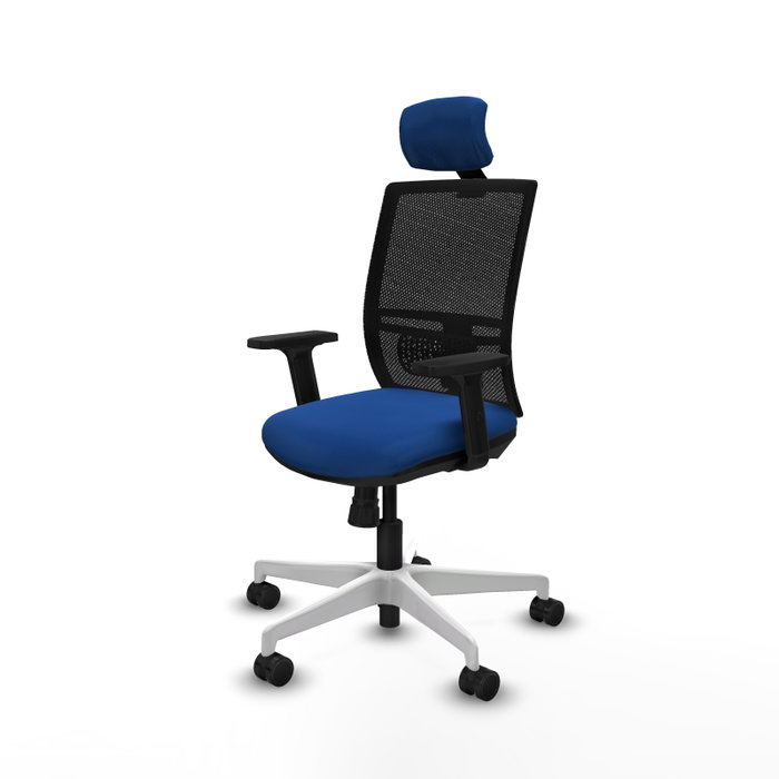 PIQUERAS Y CRESPO Silla de oficina Yunquera con mecanismo Sincro, Azul y Negro