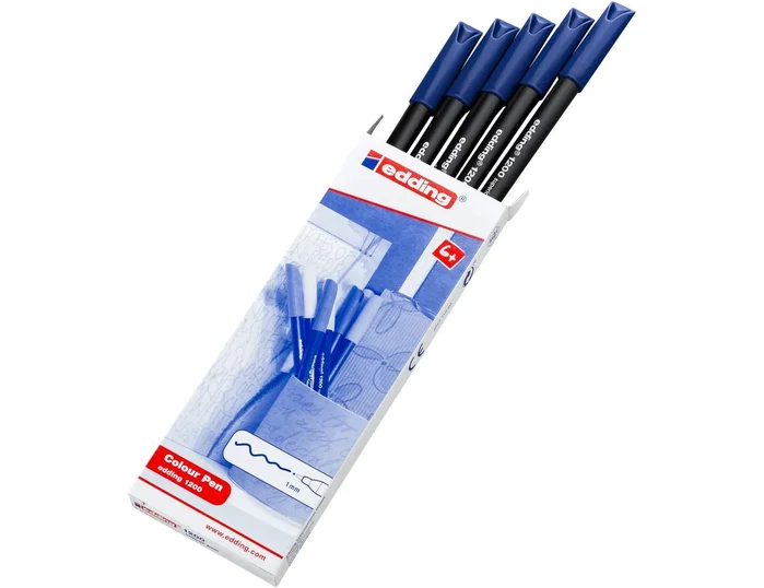 Edding Rotulador 1200 Azul acero punta fina (Set de 5)