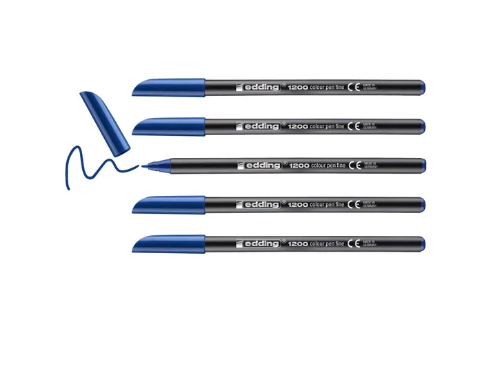 Edding Rotulador 1200 Azul acero punta fina (Set de 5)