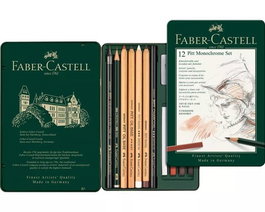 Faber-Castell Pitt Monochrome Estuche Metal de 12 piezas