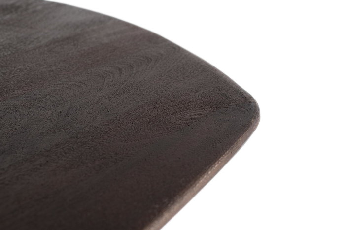 GINER Y COLOMER Mesa de Comedor 200 cm en Madera de Mango Color Nogal con Patas de Hierro Negro - Mesa Moderna Ovalada con Esquinas Redondeadas