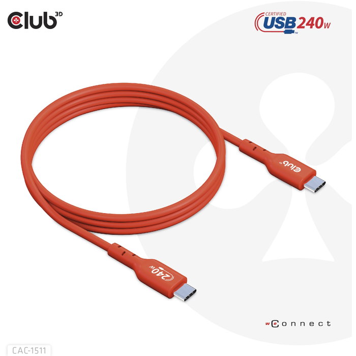 Club 3D CAC-1515 Cable USB 2.0 Tipo C 240W 4m Naranja Club 3D CAC-1515 Cable USB 2.0 Tipo C 240W 4m Naranja