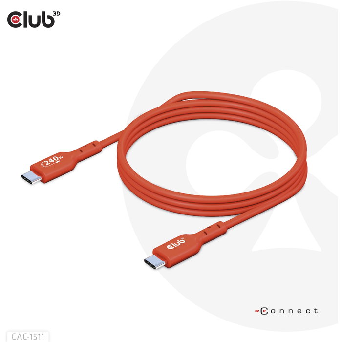 Club 3D CAC-1515 Cable USB 2.0 Tipo C 240W 4m Naranja Club 3D CAC-1515 Cable USB 2.0 Tipo C 240W 4m Naranja