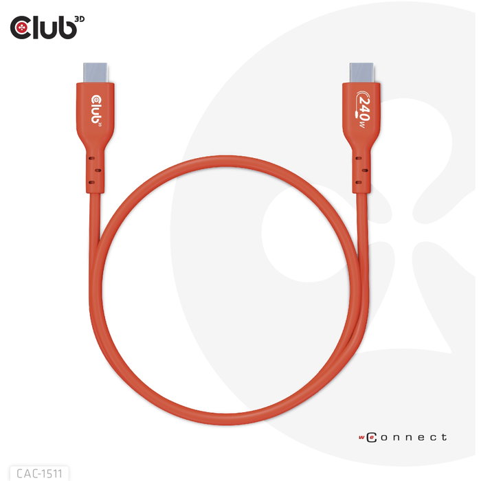Club 3D CAC-1515 Cable USB 2.0 Tipo C 240W 4m Naranja Club 3D CAC-1515 Cable USB 2.0 Tipo C 240W 4m Naranja