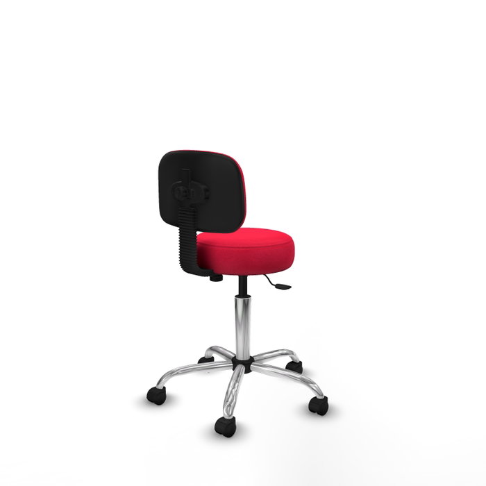 PIQUERAS Y CRESPO Silla Llanos giratoria roja con base cromada